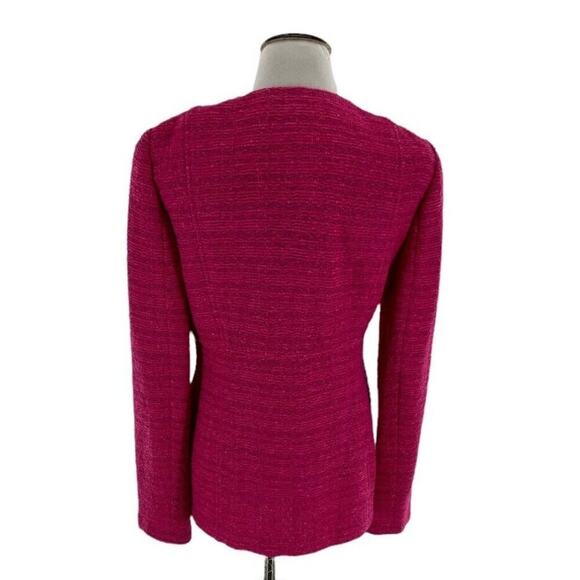 St. John Collection Knit Wool Suit Jacket Womens Size 6 Flamingo Multi Blazer - Picture 3 of 12